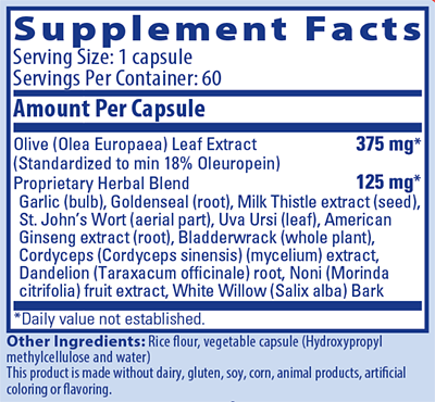 Olivirex Ingredients Label